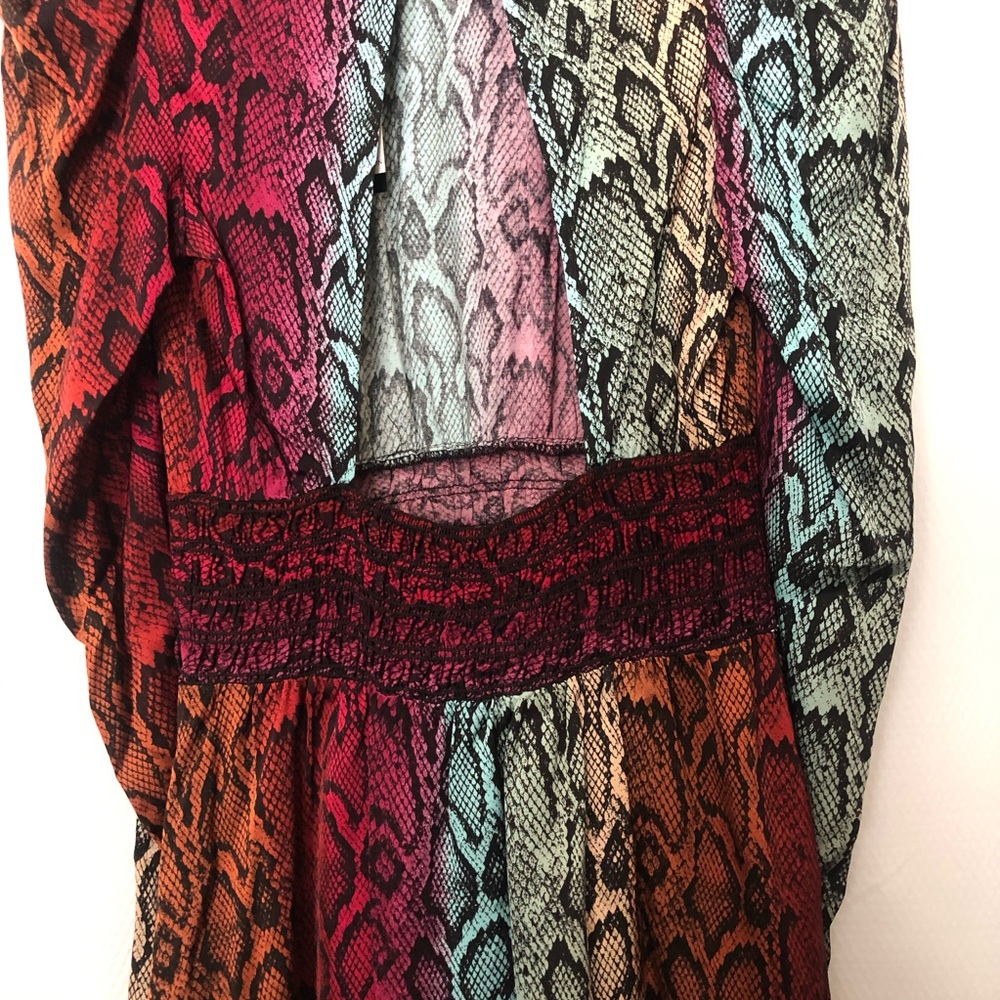 NWT AFRM Violaine Smocked Snake Print Mini Dress - Picture 14 of 15